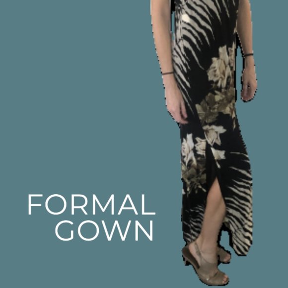 FUEGO Classic Sheath Dress in Black and Tan Size M